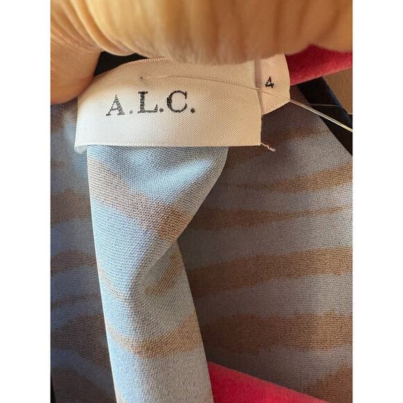 A.L.C. Blue Black Noelle Sheath Animal Print Dress sz 4. - Picture 13 of 14